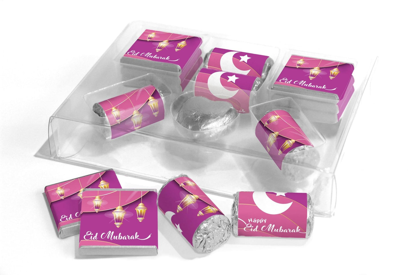 EID Large Combo Box - EID GIFTS - Neapolitan Chocolates/Heart/Love Heart Sweets - v6 - Personalise4uLtd