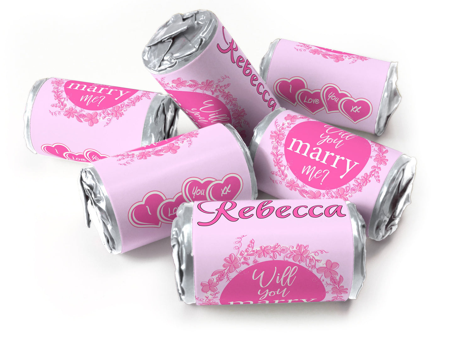 Marry Me - Personalised Love Heart Sweets with Inner Foil choices- Silver Foils