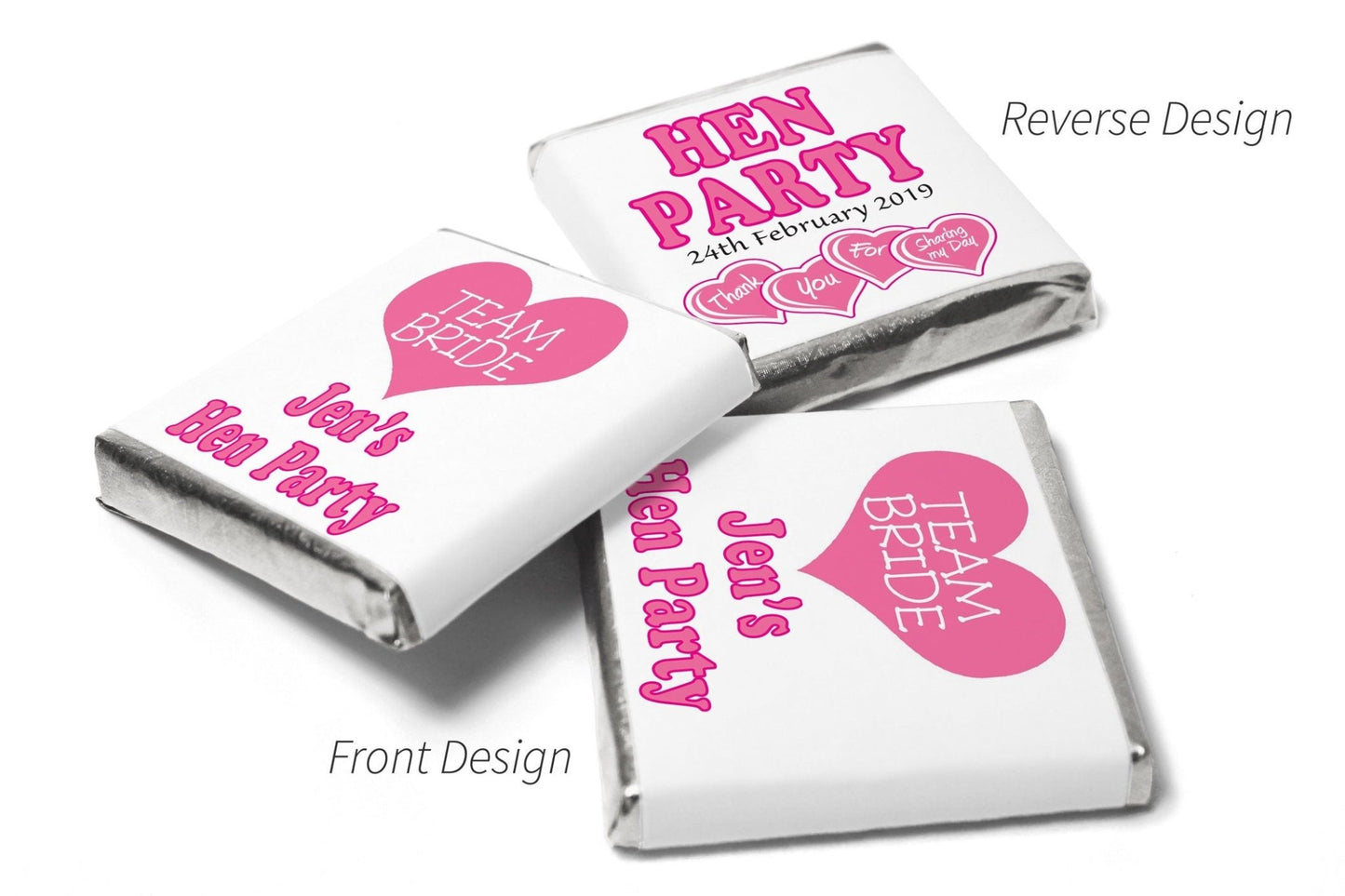 Hen Party Chocolates - Personalised Favours - Neapolitan Chocolates - V0 - Personalise4uLtd