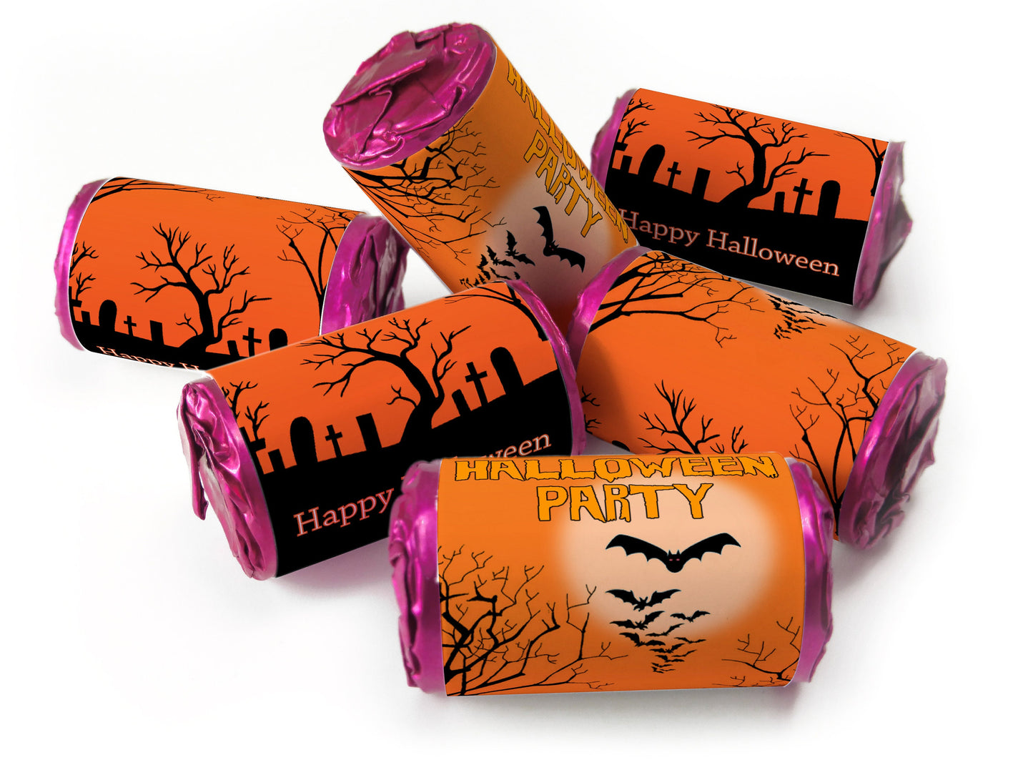 Halloween Sweets - Personalised Favours - Love Heart Sweets with Inner Foil choices, V0