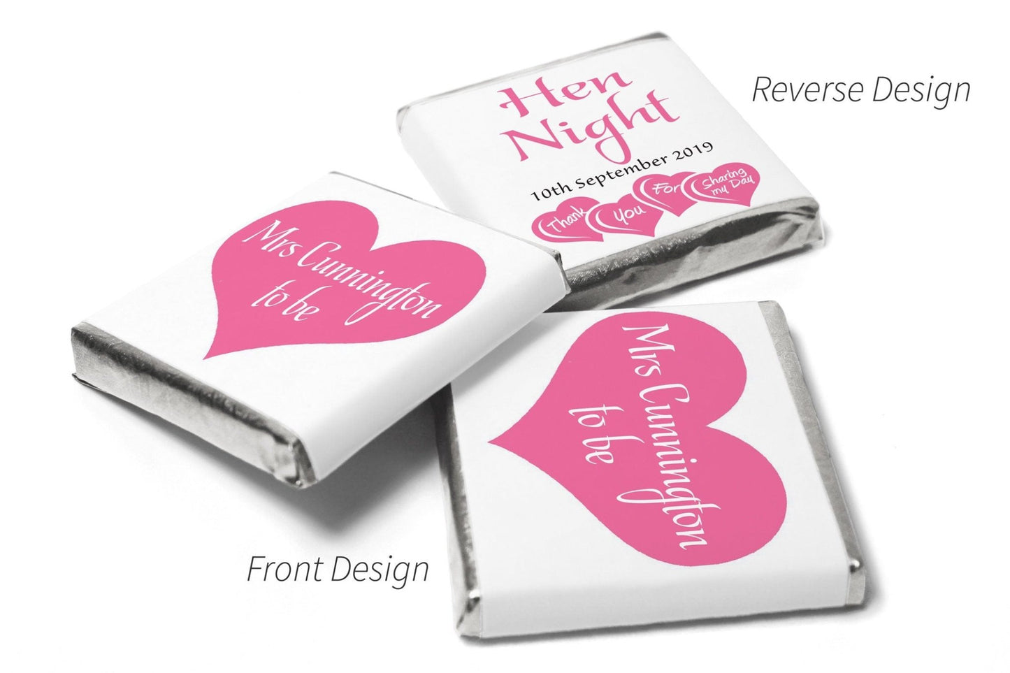 Hen Night Chocolates - Personalised Favours - Neapolitan Chocolates - V1 - Personalise4uLtd