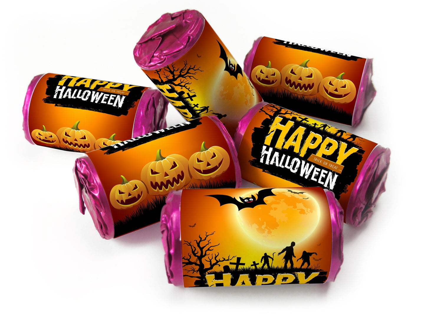 Halloween Sweets - Personalised Favours - Love Heart Sweets with Inner Foil choices, V1