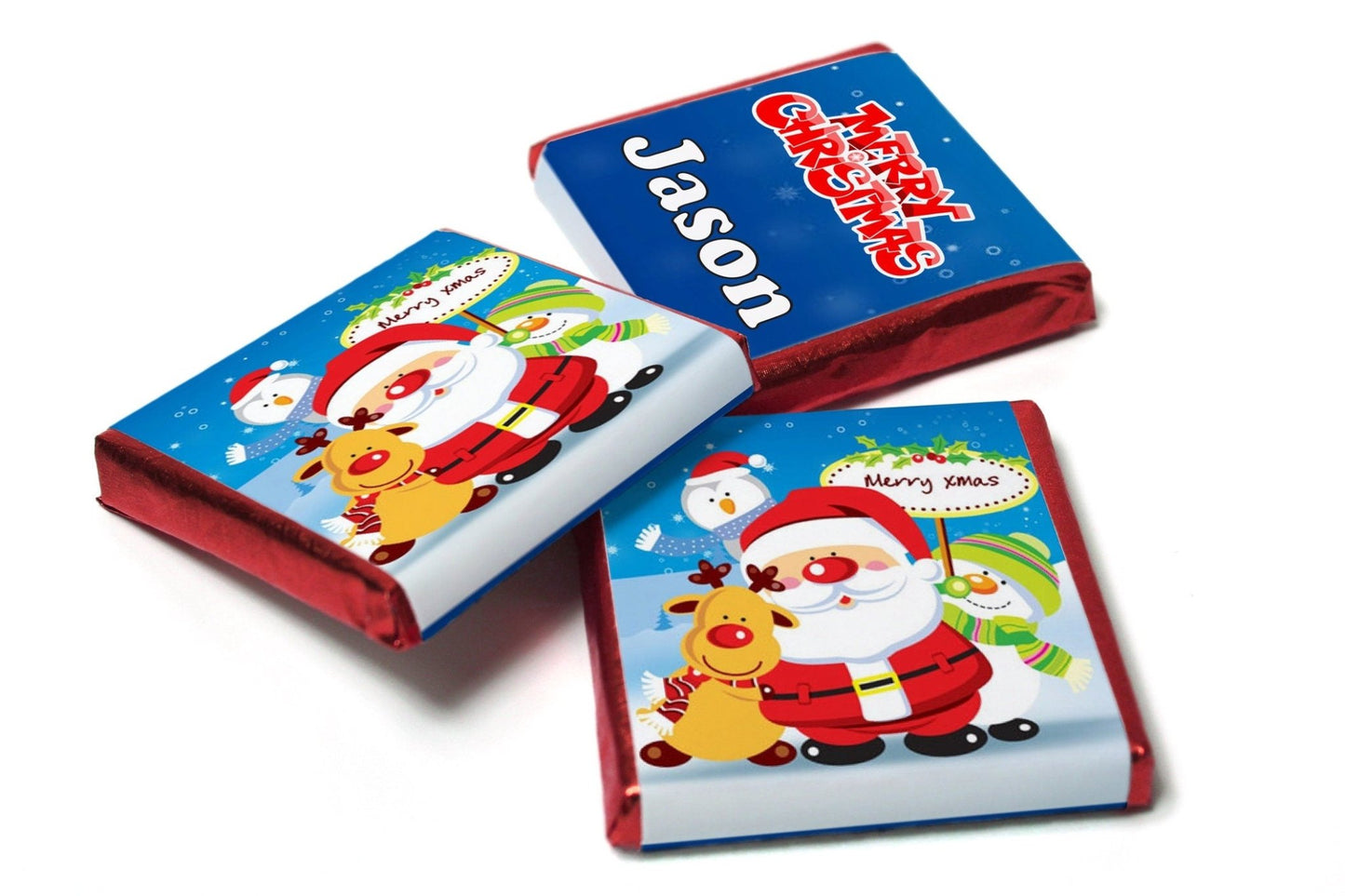 Christmas Chocolates - Personalised Favours - Neapolitan Chocolates - V1 - Personalise4uLtd