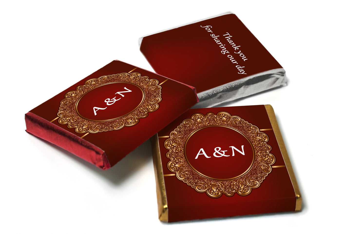 Emblem Wedding Chocolates - Personalised Wedding Favours - Neapolitan Chocolates - V1