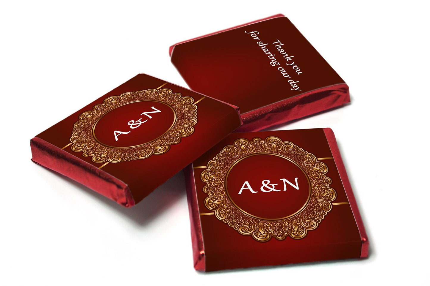 Emblem Wedding Chocolates - Personalised Wedding Favours - Neapolitan Chocolates - V1 - Personalise4uLtd