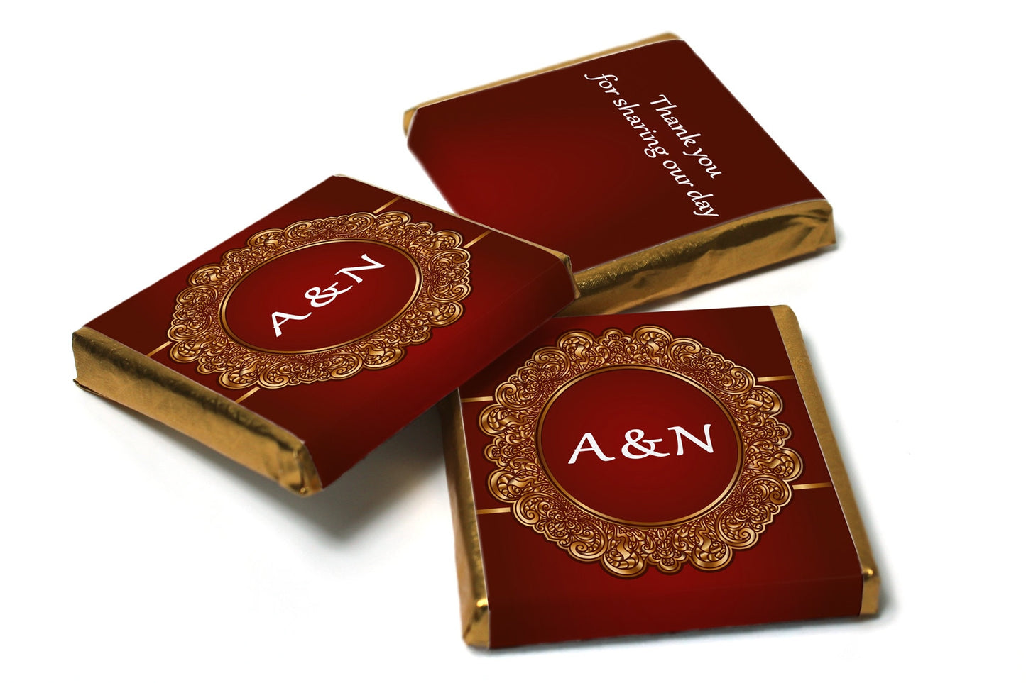 Emblem Wedding Chocolates - Personalised Wedding Favours - Neapolitan Chocolates - V1