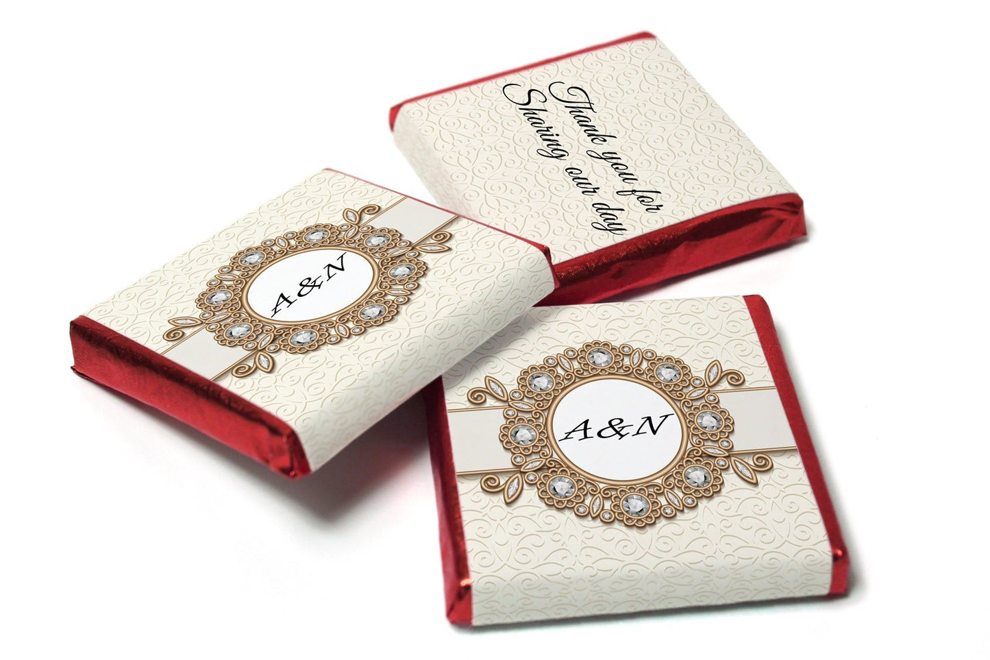 Emblem Wedding Chocolates - Personalised Wedding Favours - Neapolitan Chocolates - V2 - Personalise4uLtd