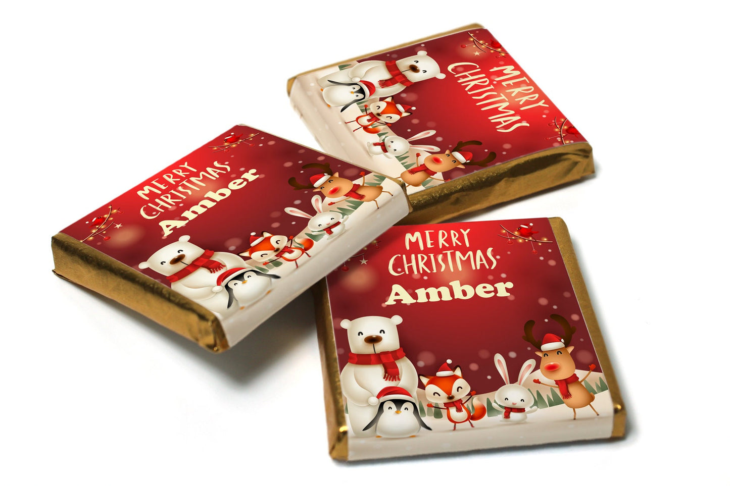 Christmas Chocolates - Personalised Favours - Neapolitan Chocolates - V7