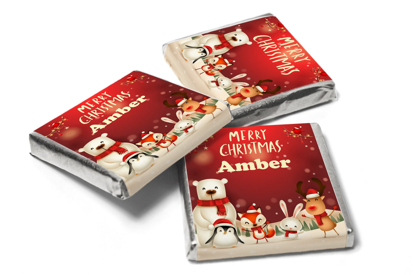 Christmas Chocolates - Personalised Favours - Neapolitan Chocolates - V7