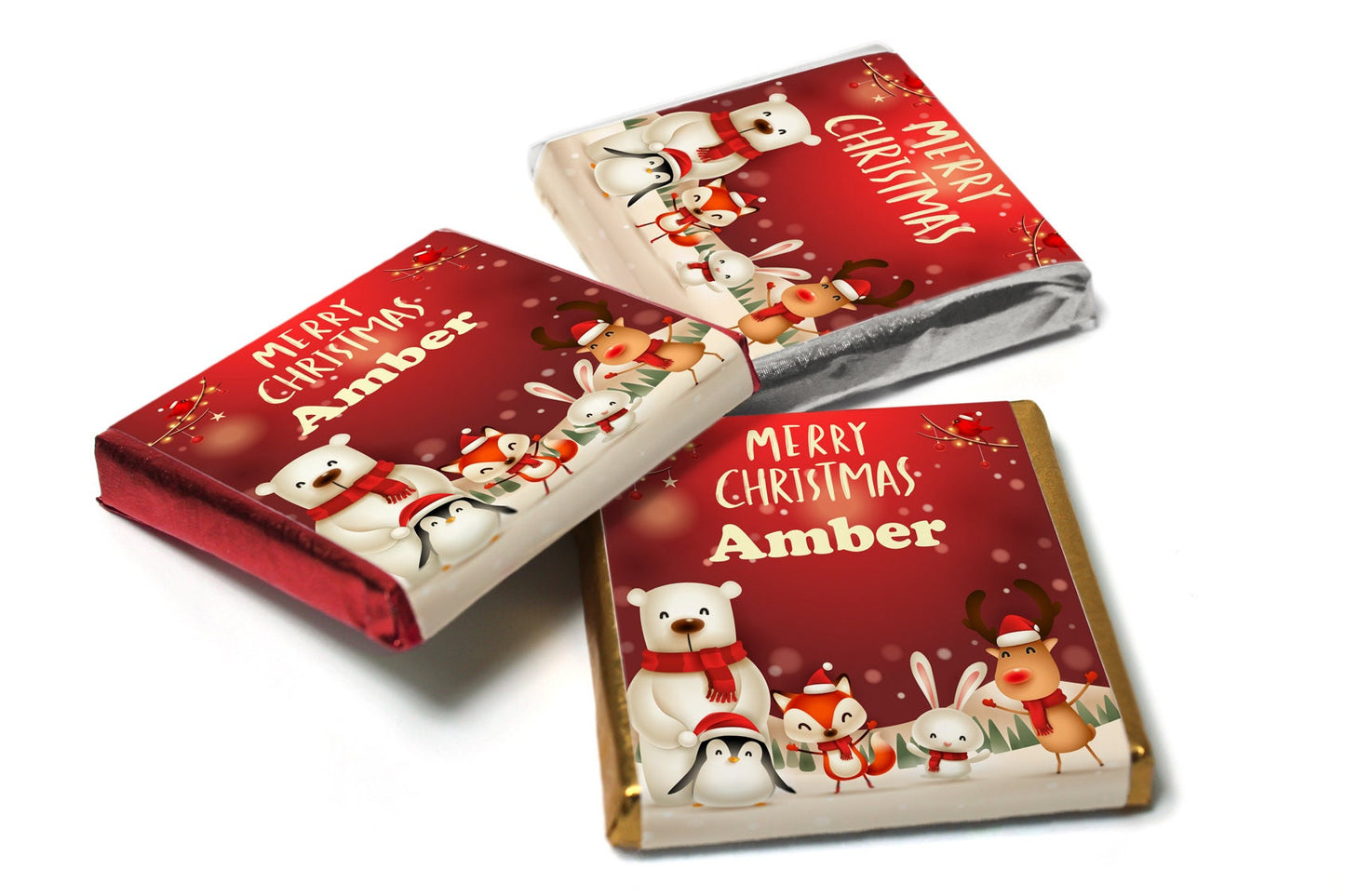 Christmas Chocolates - Personalised Favours - Neapolitan Chocolates - V7