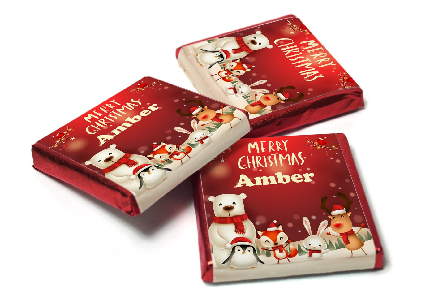 Christmas Chocolates - Personalised Favours - Neapolitan Chocolates - V7