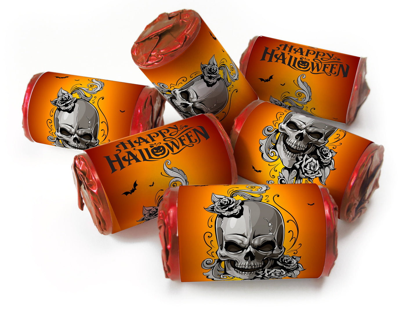 Halloween Sweets - Personalised Favours - Love Heart Sweets with Inner Foil choices - V5