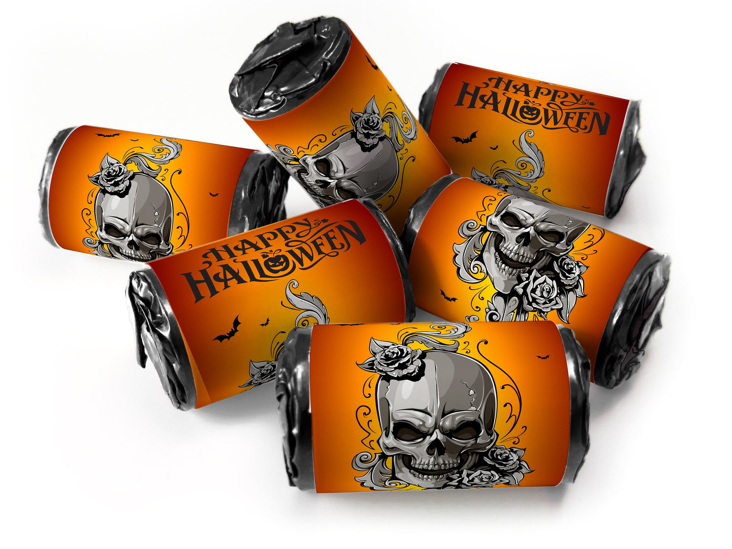 Halloween Sweets - Personalised Favours - Love Heart Sweets with Inner Foil choices - V5