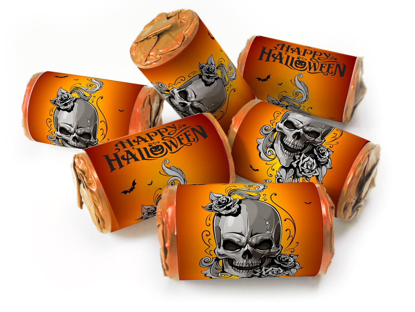 Halloween Sweets - Personalised Favours - Love Heart Sweets with Inner Foil choices - V5