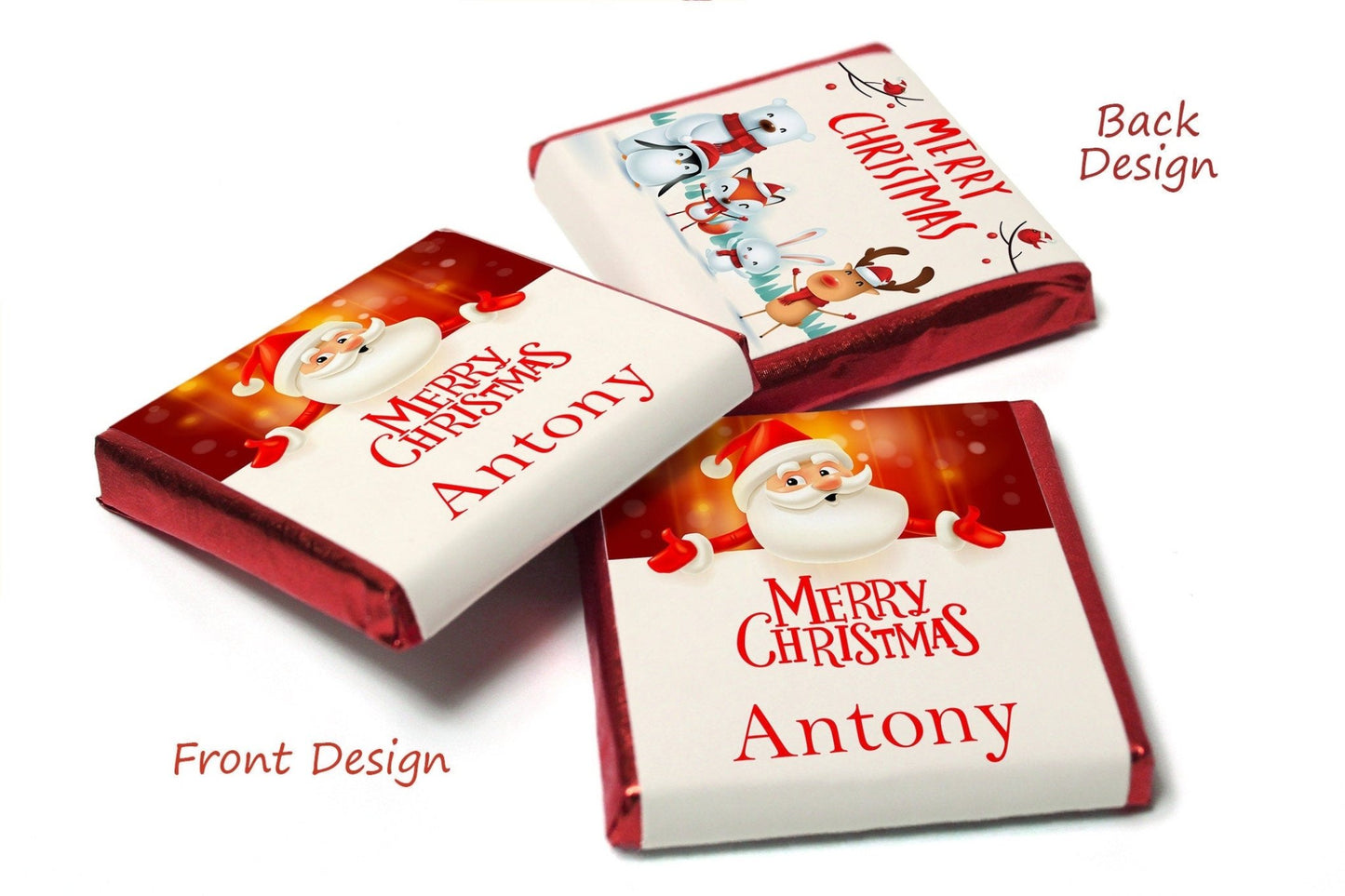 Christmas Chocolates - Personalised Favours - Neapolitan Chocolates - V13 - Personalise4uLtd