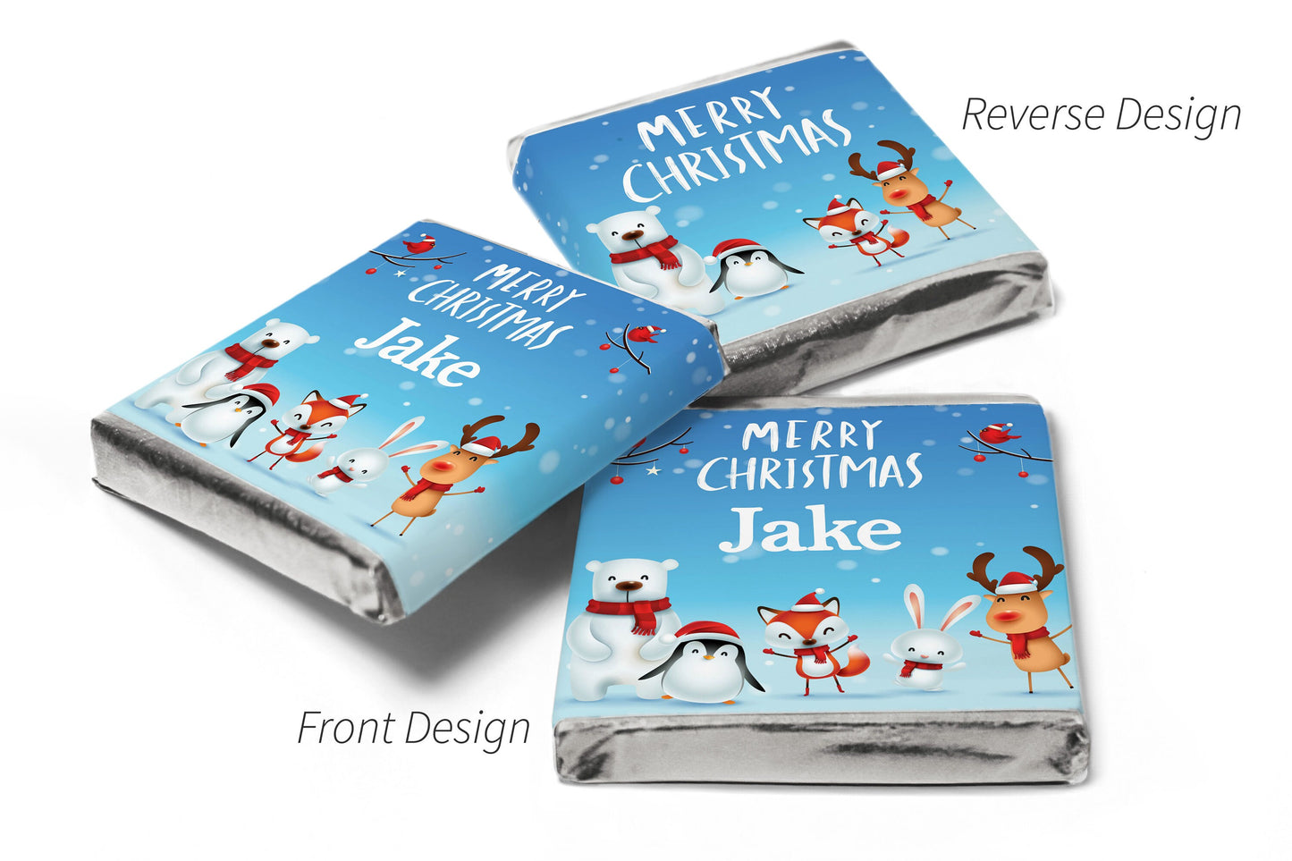 Christmas Chocolates - Personalised Favours - Neapolitan Chocolates - V6