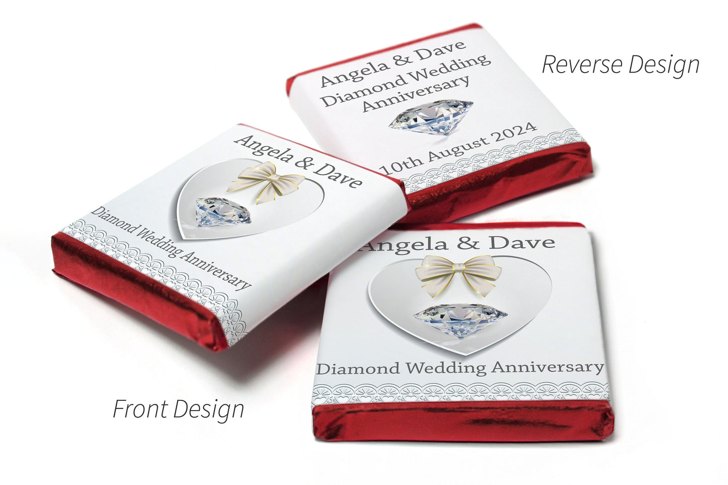 Diamond Wedding Anniversary Favours - Neapolitan Chocolates - 60th Wedding Anniversary