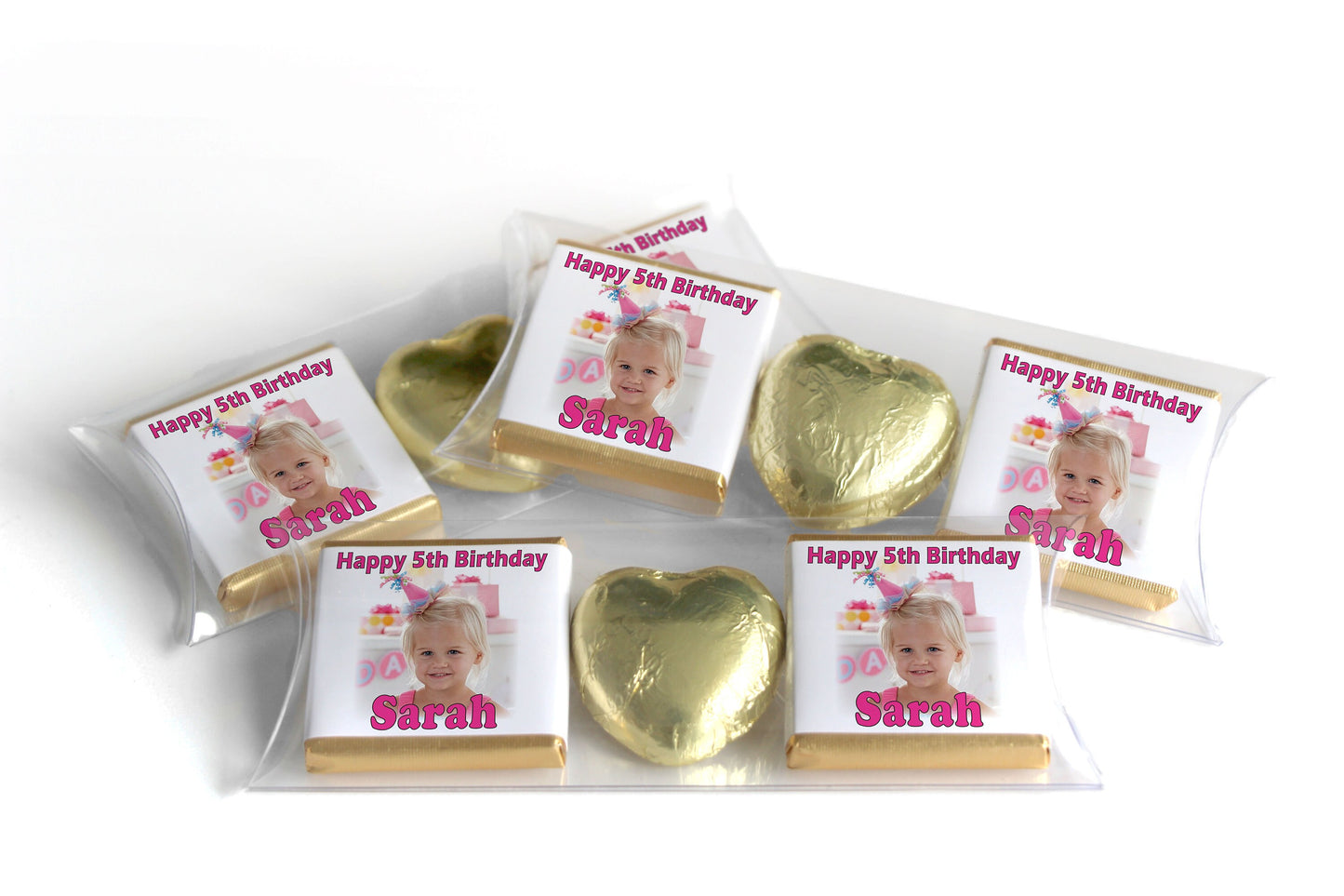 Choc Heart Trio Birthday Gifts - Birthday Girl with image - Personalised Favours - Neapolitan Chocolates