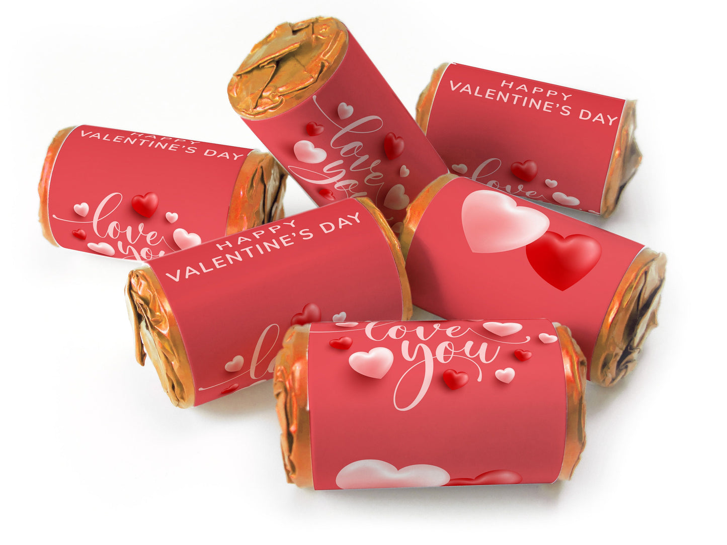 Valentines Day Favours - Love Heart Sweets with Inner Foil choices - Valentine V5