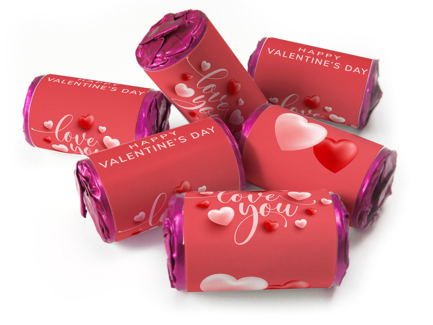 Valentines Day Favours - Love Heart Sweets with Inner Foil choices - Valentine V5