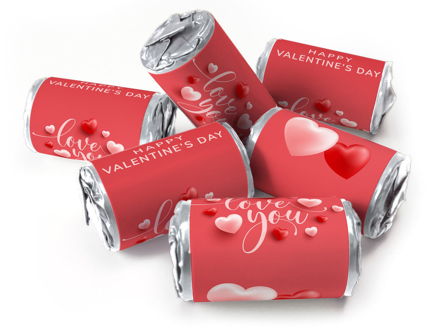 Valentines Day Favours - Love Heart Sweets with Inner Foil choices - Valentine V5