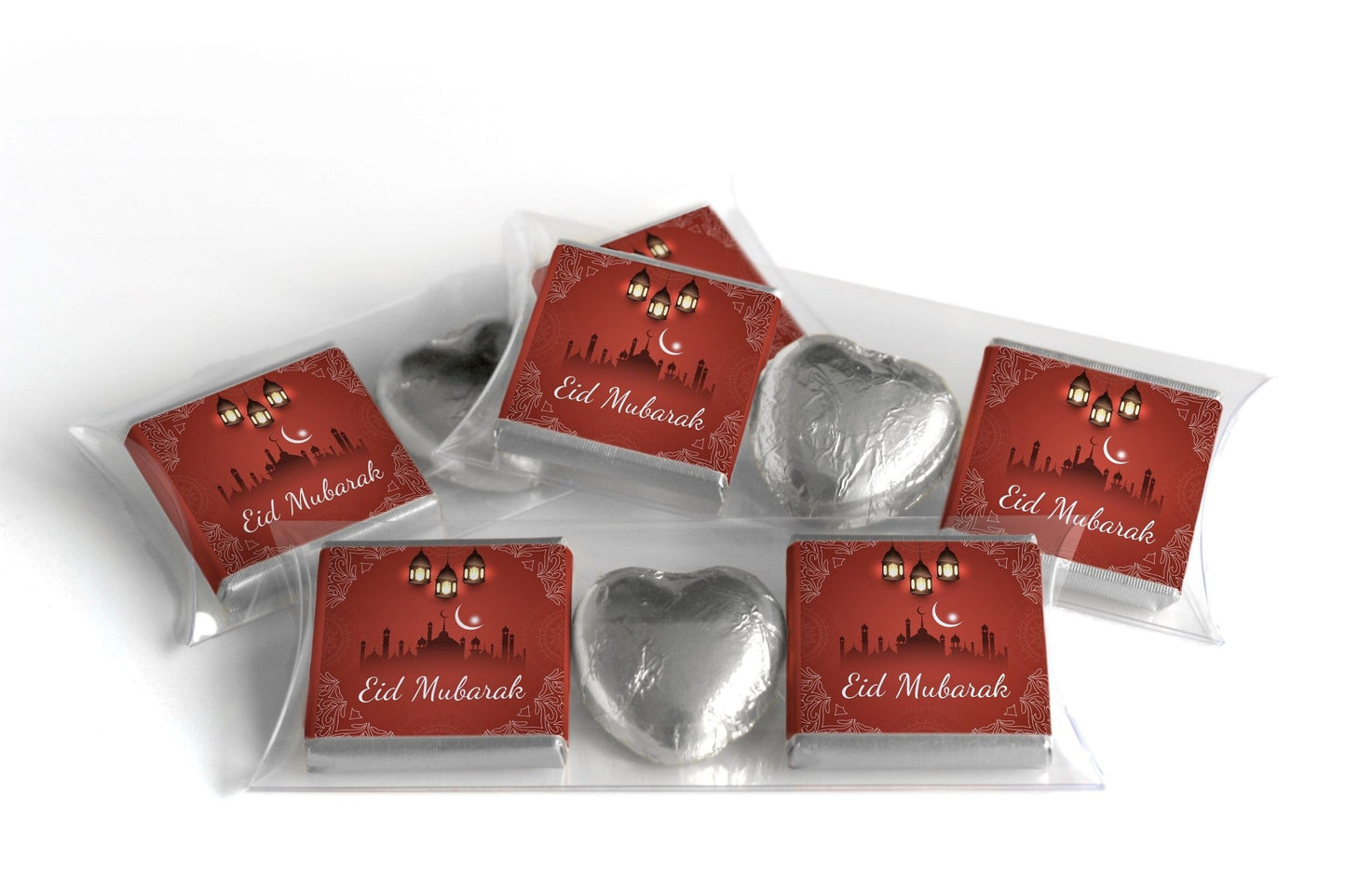 EID / Ramadan Kareem Heart Trio Day Chocolates - Neapolitan Chocolates - V5 - Personalise4uLtd