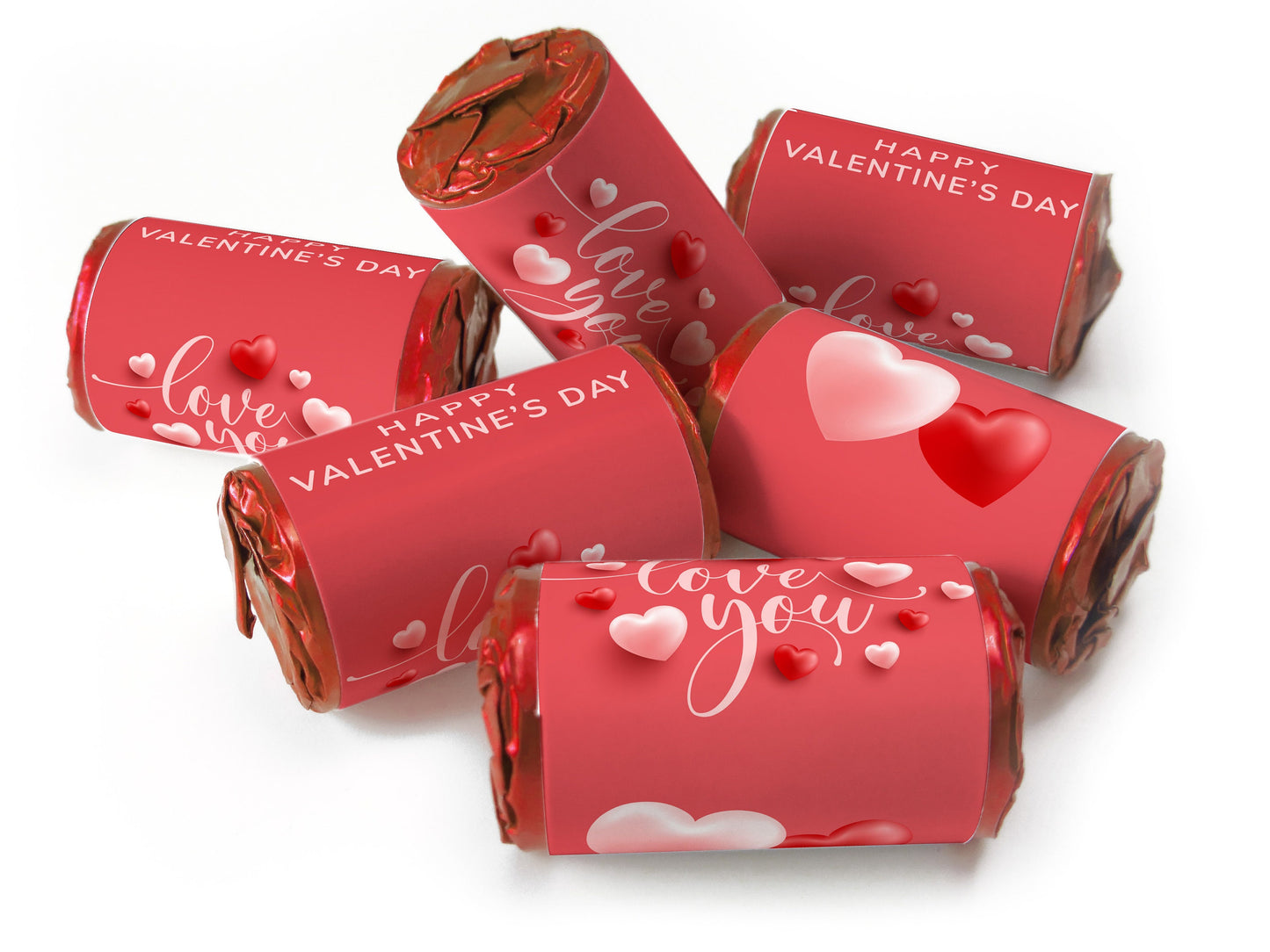 Valentines Day Favours - Love Heart Sweets with Inner Foil choices - Valentine V5