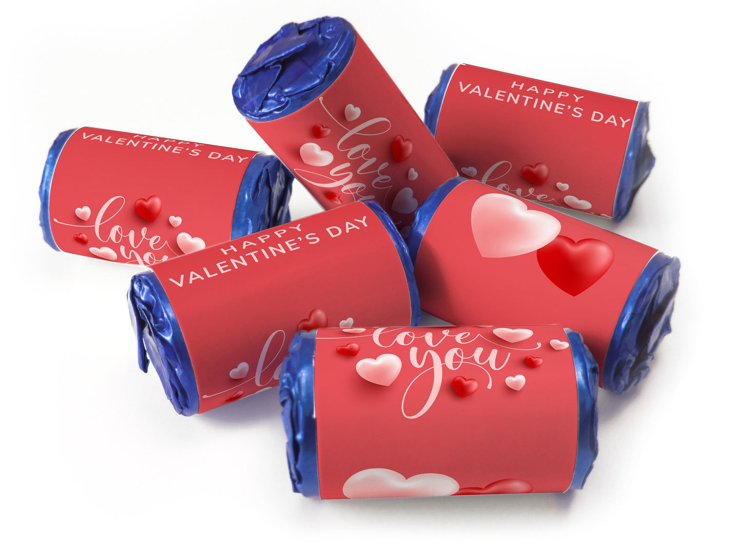 Valentines Day Favours - Love Heart Sweets with Inner Foil choices - Valentine V5