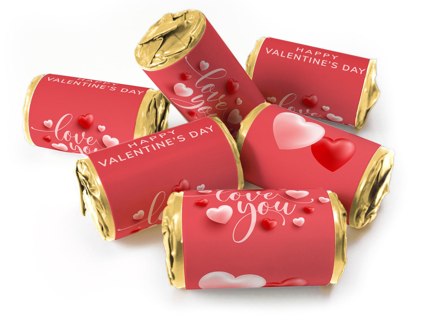 Valentines Day Favours - Love Heart Sweets with Inner Foil choices - Valentine V5