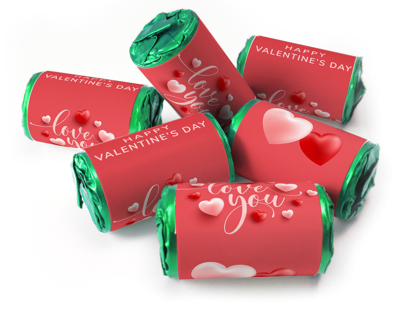 Valentines Day Favours - Love Heart Sweets with Inner Foil choices - Valentine V5