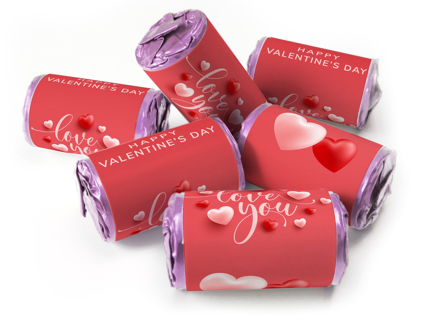 Valentines Day Favours - Love Heart Sweets with Inner Foil choices - Valentine V5