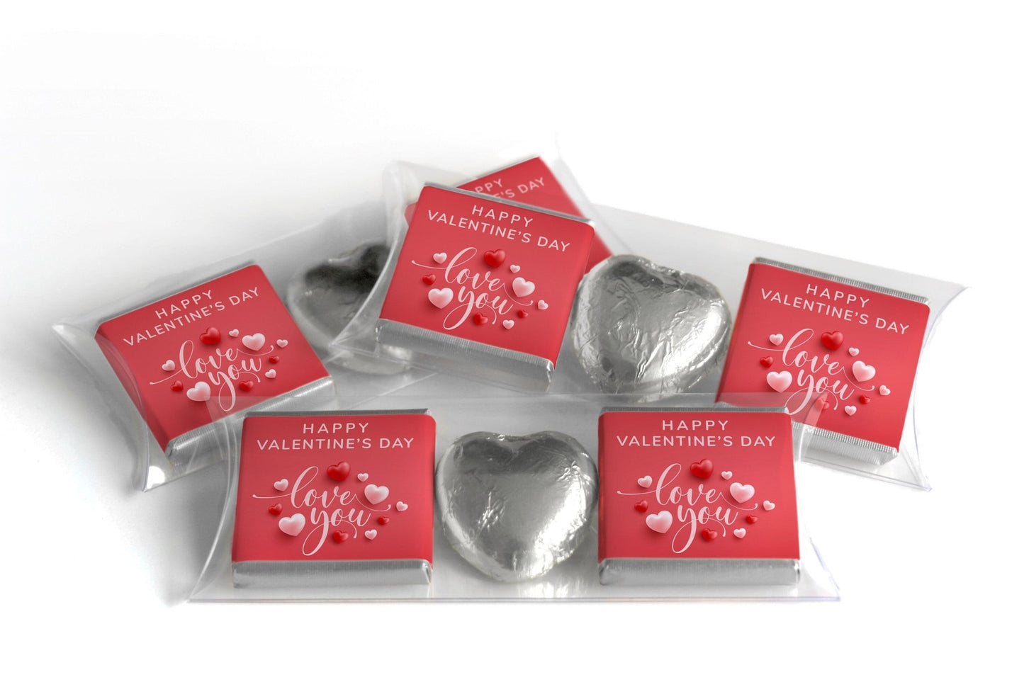 Choc Heart Trio Valentines Day Chocolates - Neapolitan Chocolates - V5 - Personalise4uLtd