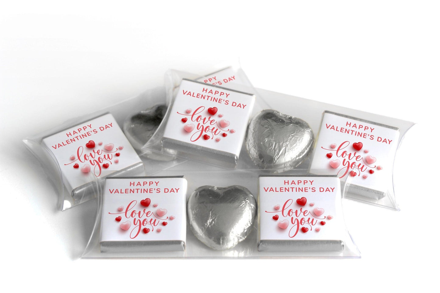 Choc Heart Trio Valentines Day Chocolates - Neapolitan Chocolates - V6 - Personalise4uLtd