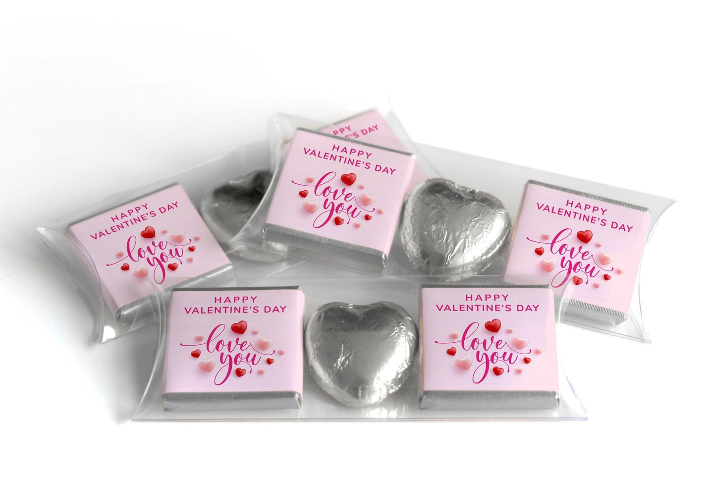 Choc Heart Trio Valentines Day Chocolates - Neapolitan Chocolates - V7 - Personalise4uLtd