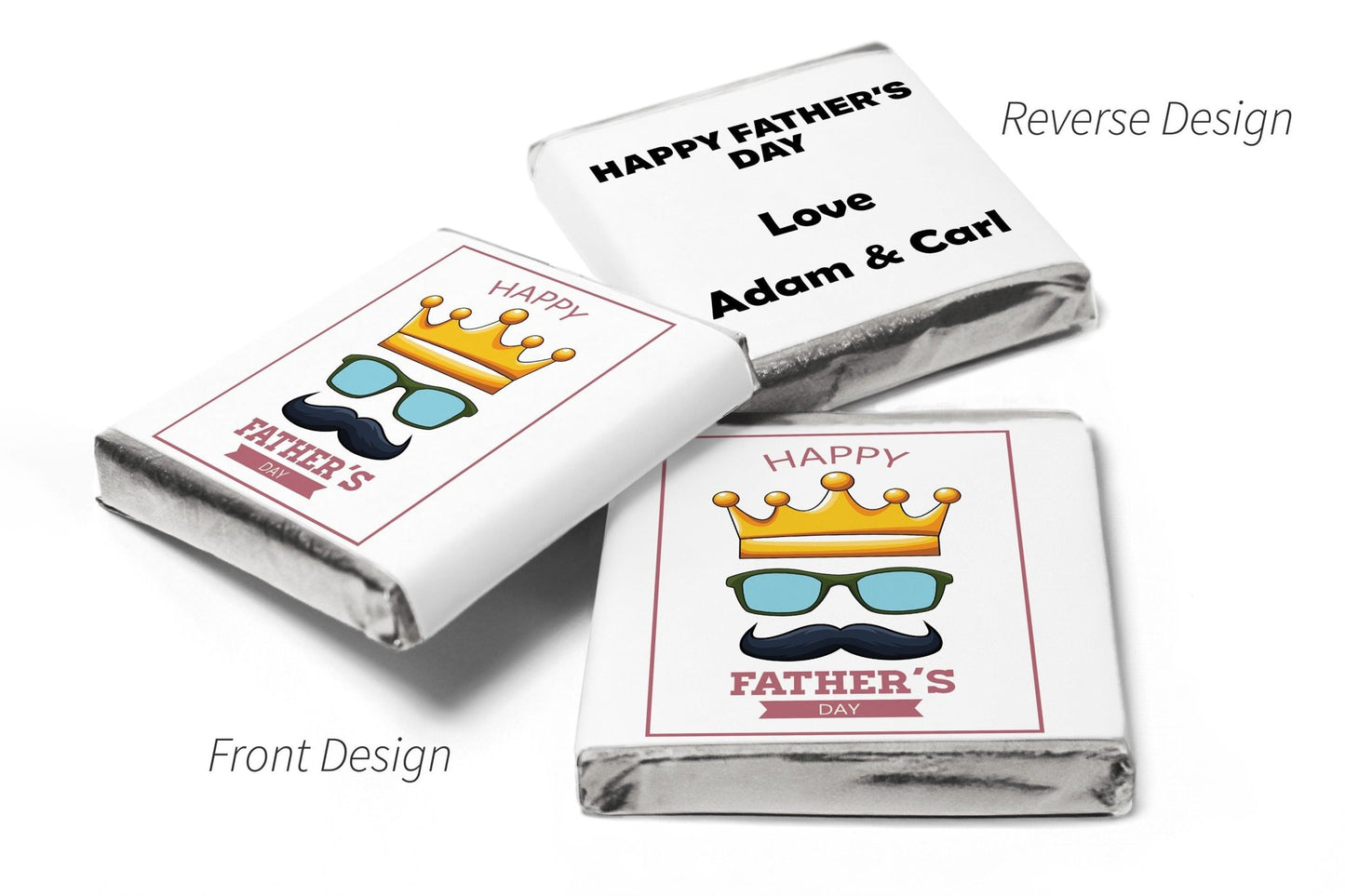 Fathers Day / Best Dad Chocolates - Personalised Favours - Neapolitan Chocolates - V3 - Personalise4uLtd