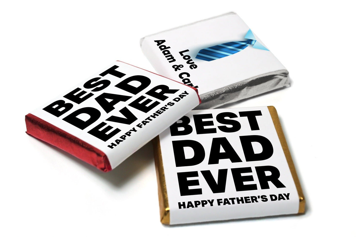 Choc Heart Trio Fathers Day Chocolates - Neapolitan Chocolates - V1 - Personalise4uLtd