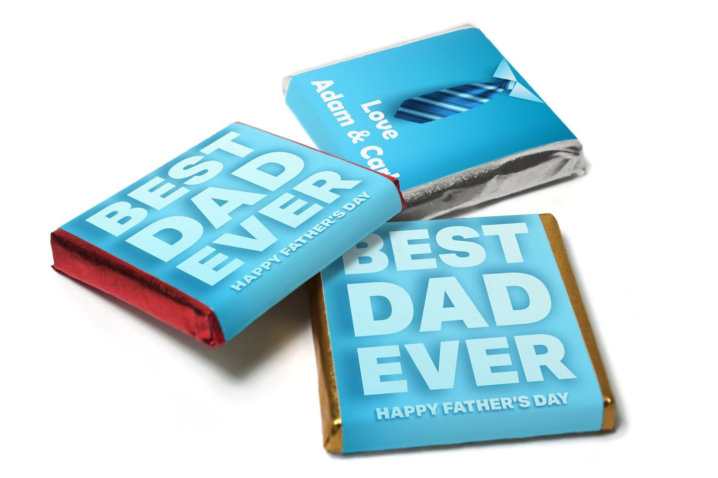Choc Heart Trio Fathers Day Chocolates - Neapolitan Chocolates - V0 - Personalise4uLtd