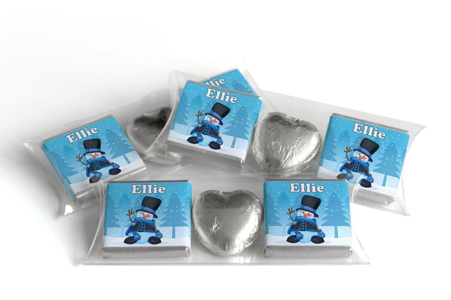 Christmas Chocolate Trio - Personalised Favours - Neapolitan Chocolates & Chocolate Heart - V4 - Personalise4uLtd
