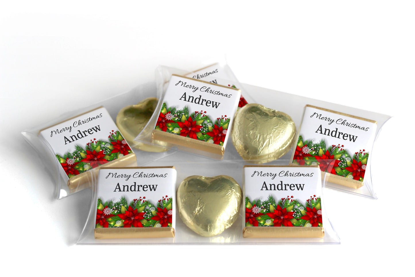 Christmas Chocolate Trio - Personalised Favours - Neapolitan Chocolates & Chocolate Heart - V9