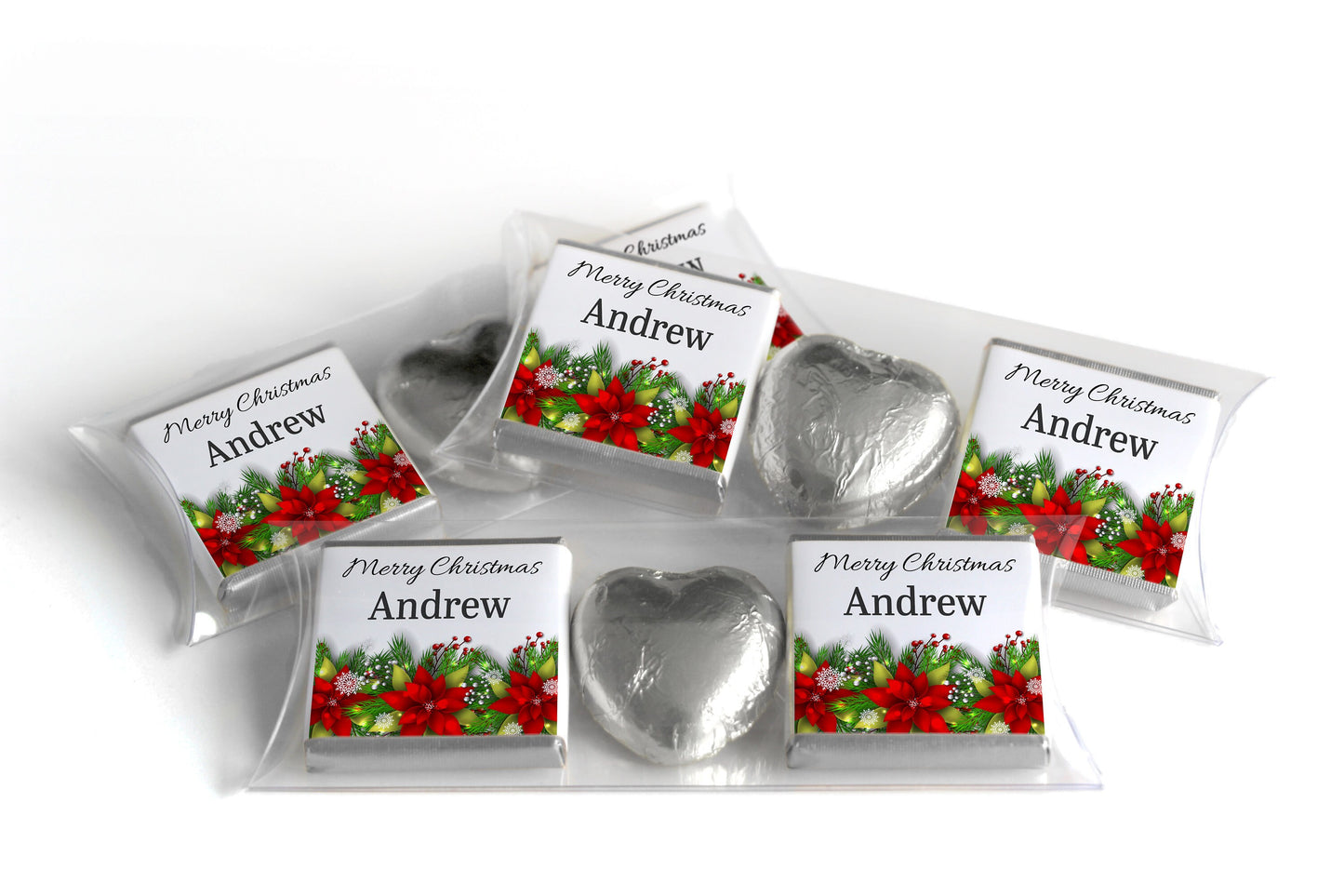 Christmas Chocolate Trio - Personalised Favours - Neapolitan Chocolates & Chocolate Heart - V9