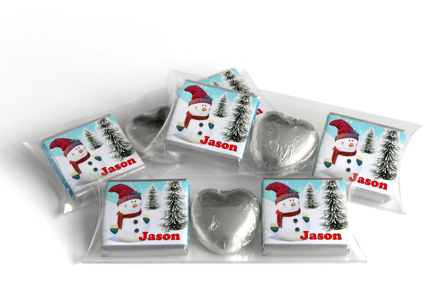 Christmas Chocolate Trio - Personalised Favours - Neapolitan Chocolates & Chocolate Heart - V2 - Personalise4uLtd