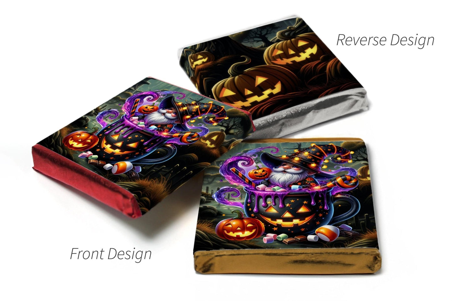 Halloween Gonk Chocolate Trio - Personalised Favours - Neapolitan Chocolates & Chocolate Heart - V7 - Personalise4uLtd