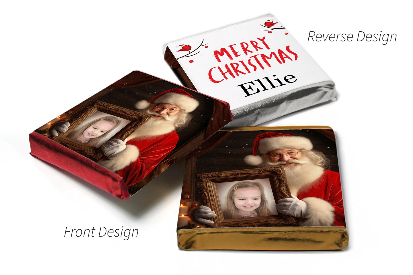 Christmas Chocolate Trio - Neapolitan Chocolates & Chocolate Heart - Your Image V15