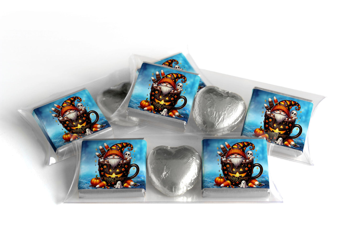 Halloween Gonk Chocolate Trio - Personalised Favours - Neapolitan Chocolates & Chocolate Heart - V5