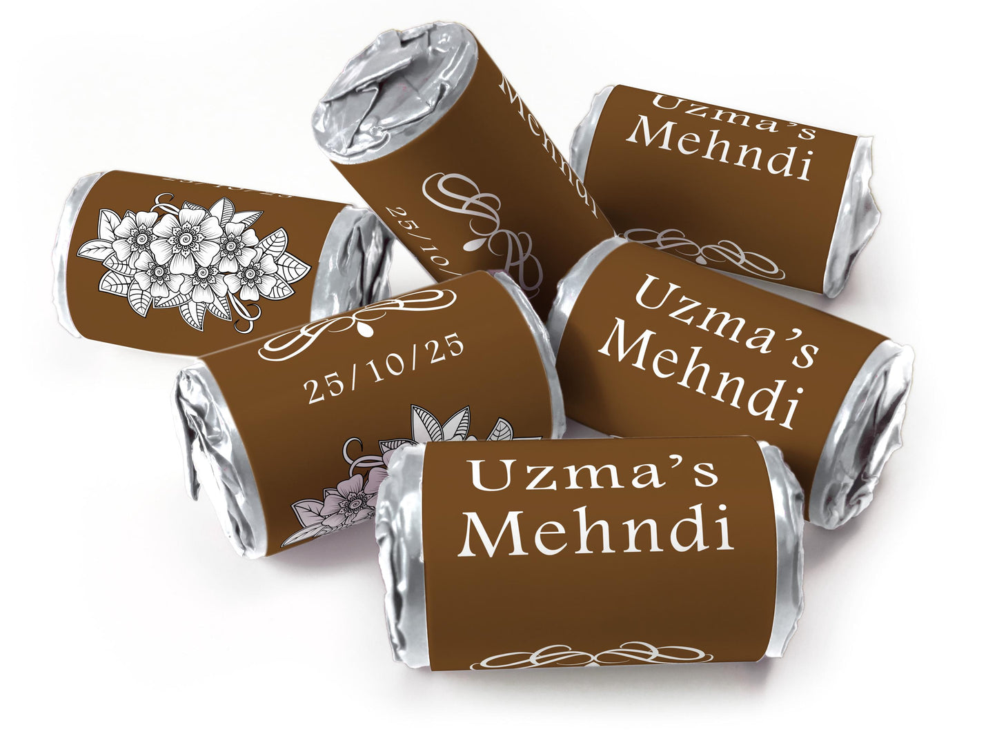 Mehndi Gifts - Personalised Love Heart Sweets with different colours