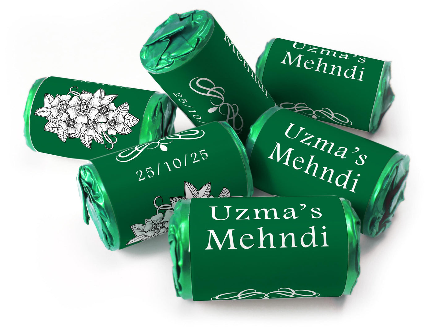 Mehndi Gifts - Personalised Love Heart Sweets with different colours