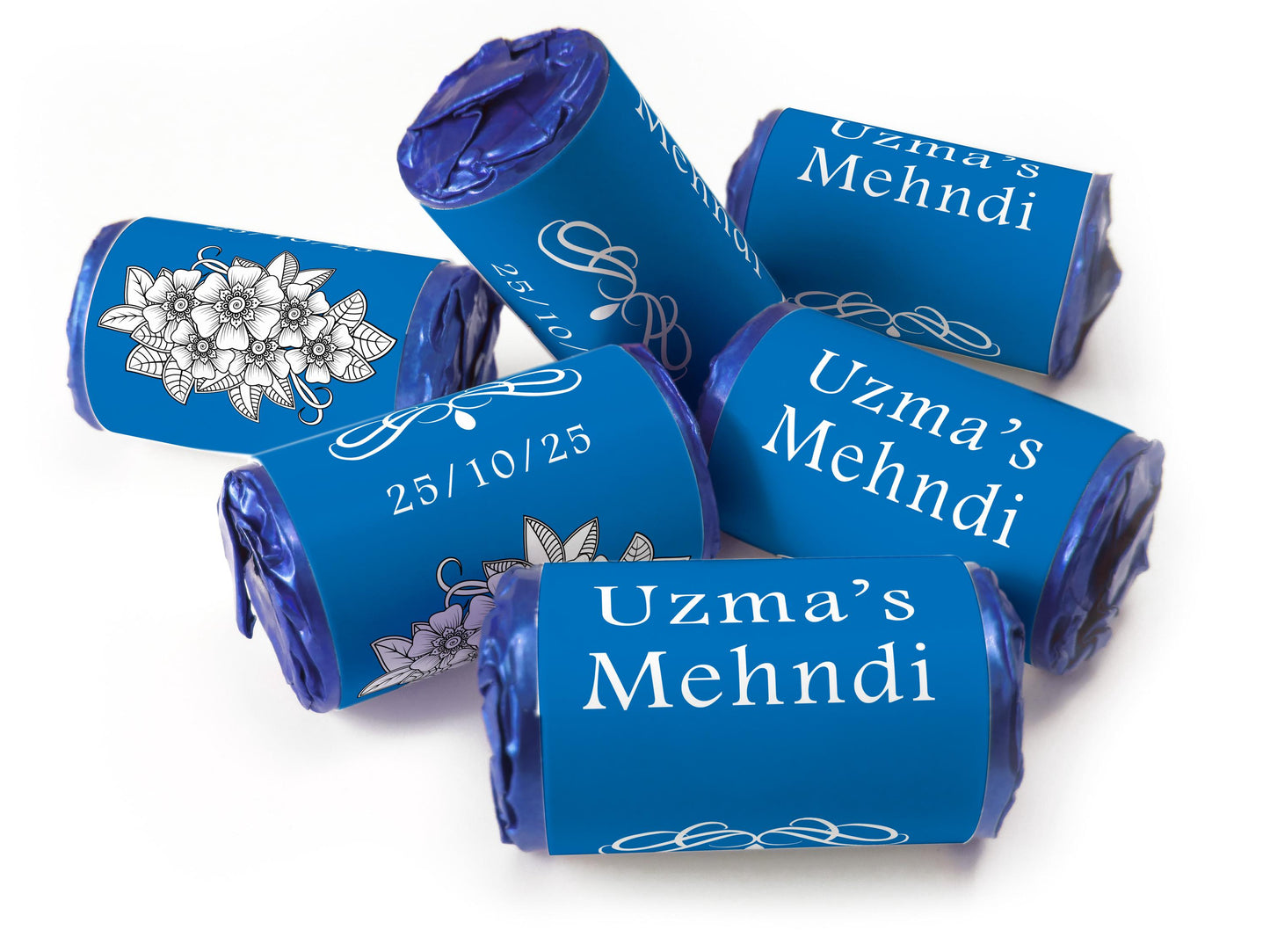 Mehndi Gifts - Personalised Love Heart Sweets with different colours