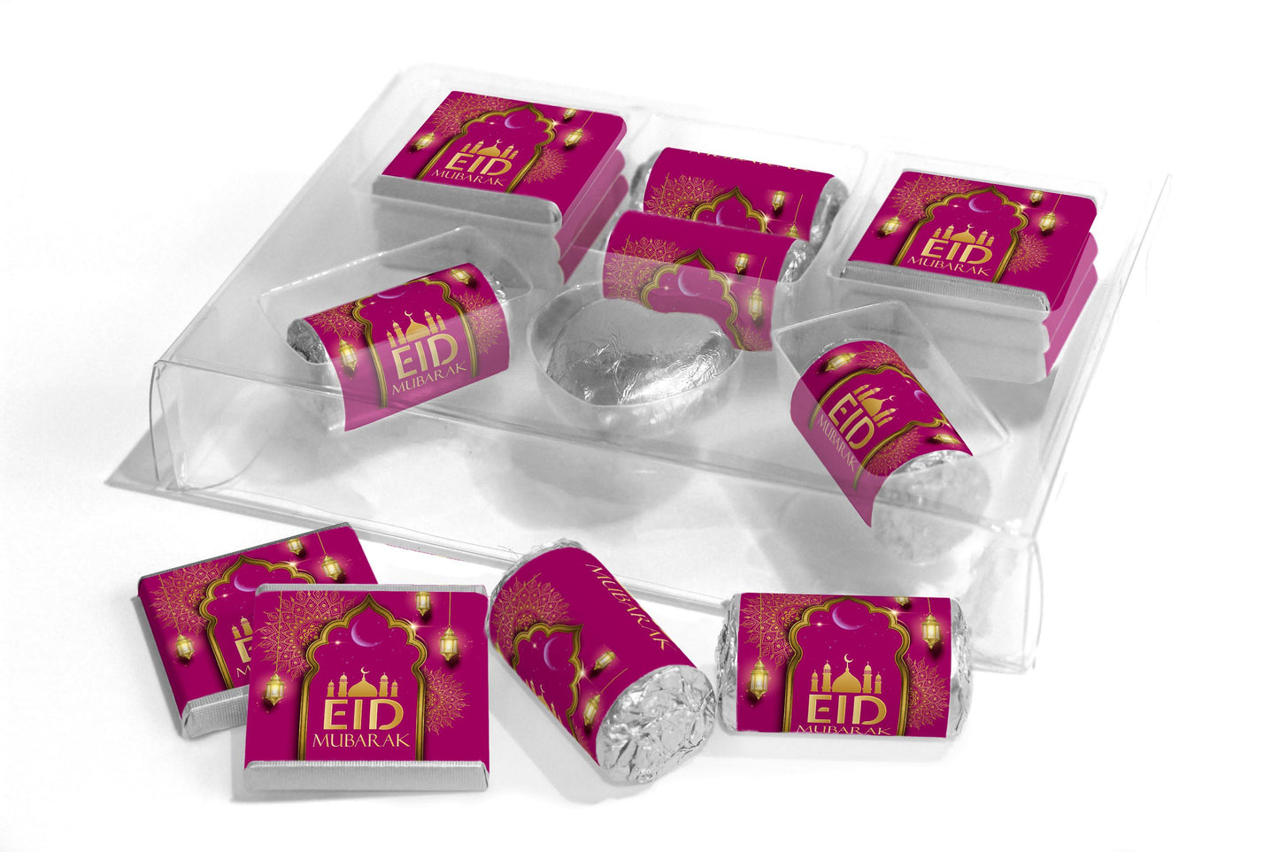 EID Large Combo Box - EID GIFTS - Neapolitan Chocolates/Heart/Love Heart Sweets - V3 - Purple