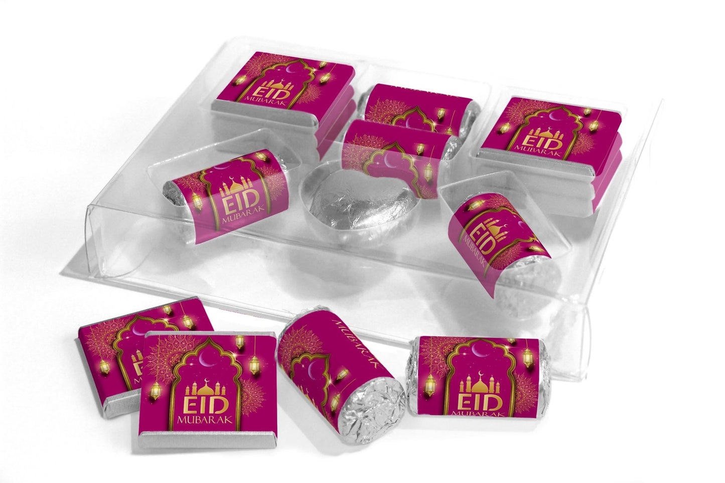EID Large Combo Box - EID GIFTS - Neapolitan Chocolates/Heart/Love Heart Sweets - V3 - Purple - Personalise4uLtd