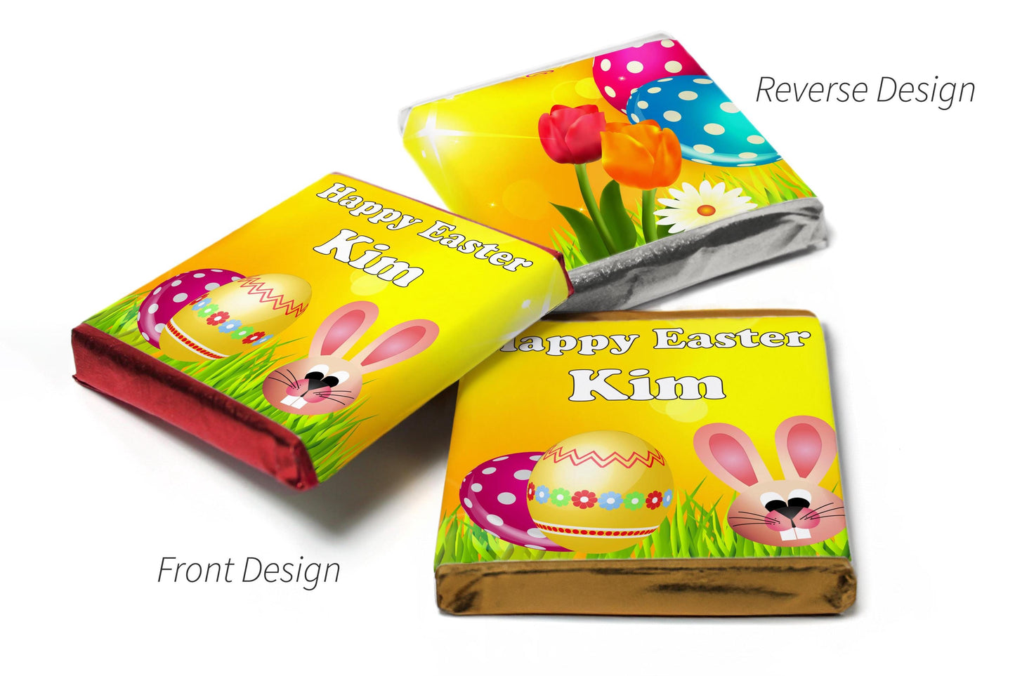 2 Choc Heart Trio Easter Chocolates - Personalised Gifts - Neapolitan Chocolates - V1